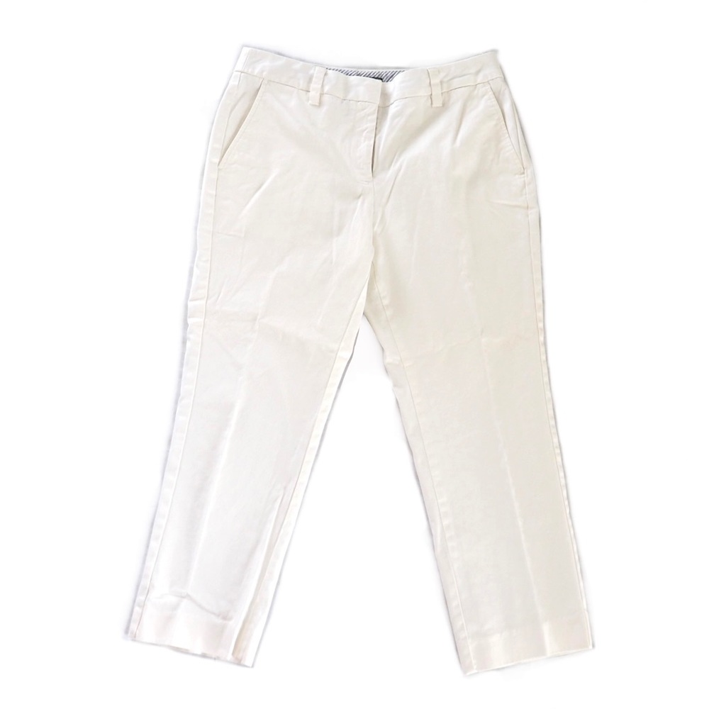 Lands End Mid Rise Straight Leg White Pants